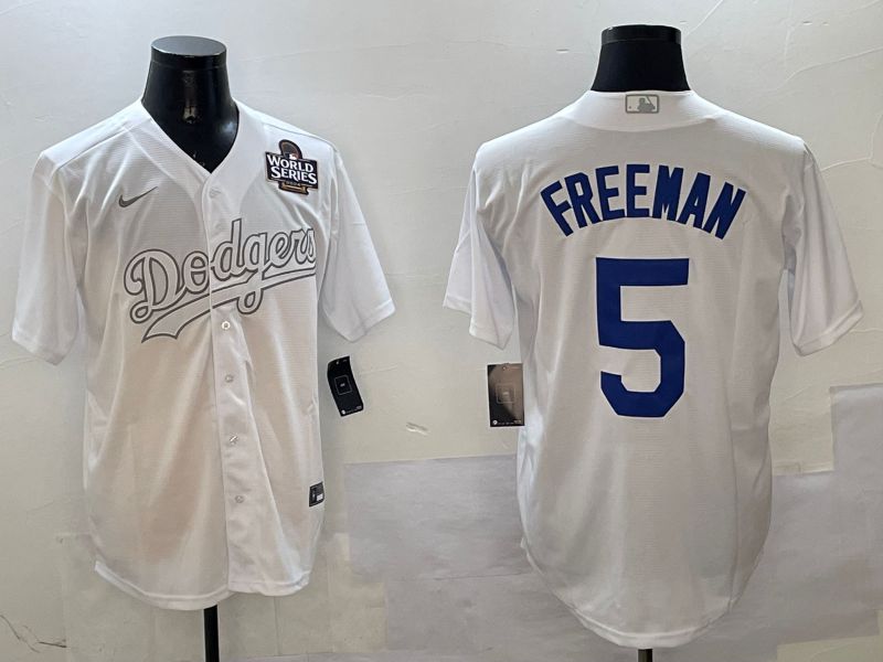 Men Los Angeles Dodgers #5 Freeman White Fashion Edition Game 2025 Nike MLB Jersey style 5